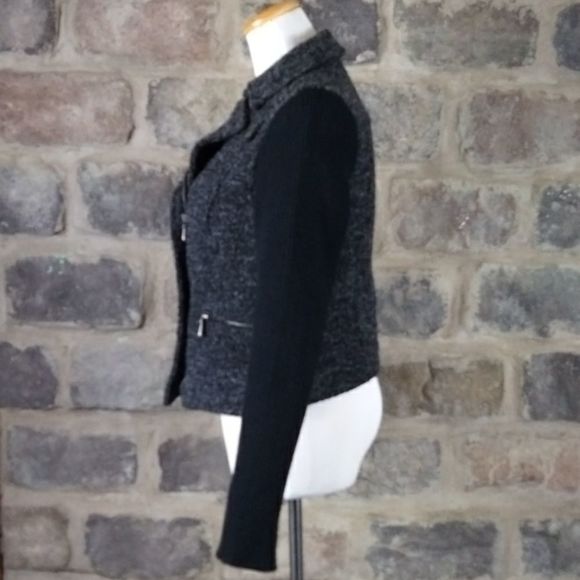 Mossimo gray and black sweater Moto jacket size Medium - Picture 6 of 14